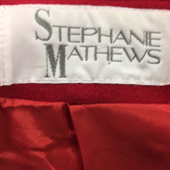Stephanie Mathews Red Wool Coat - Picture 4 of 5